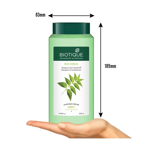 Biotique Neem Anti Dandruff Shampoo & Conditioner 340ml, Controls Flaking & Itching, pH Balanced for All Hair Types, Natural Botanical Extracts