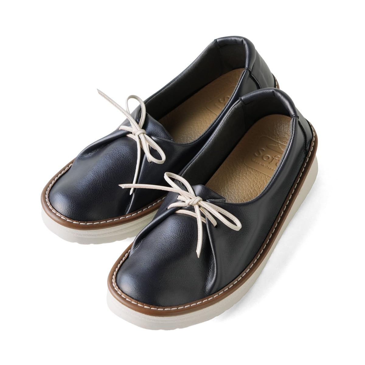 

[Belle & Sofa - Gentle Shoe Workshop] Lace-up Shoes for Women - Comfortable, Painless, Easy to Walk In, and Fatigue-Free, Slip-on Shoes, Made in Japan
