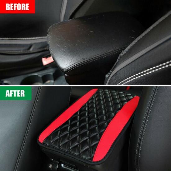 Black Car SUV Faux Leather Central Armrest Box Console Cover Pad Mat Universal