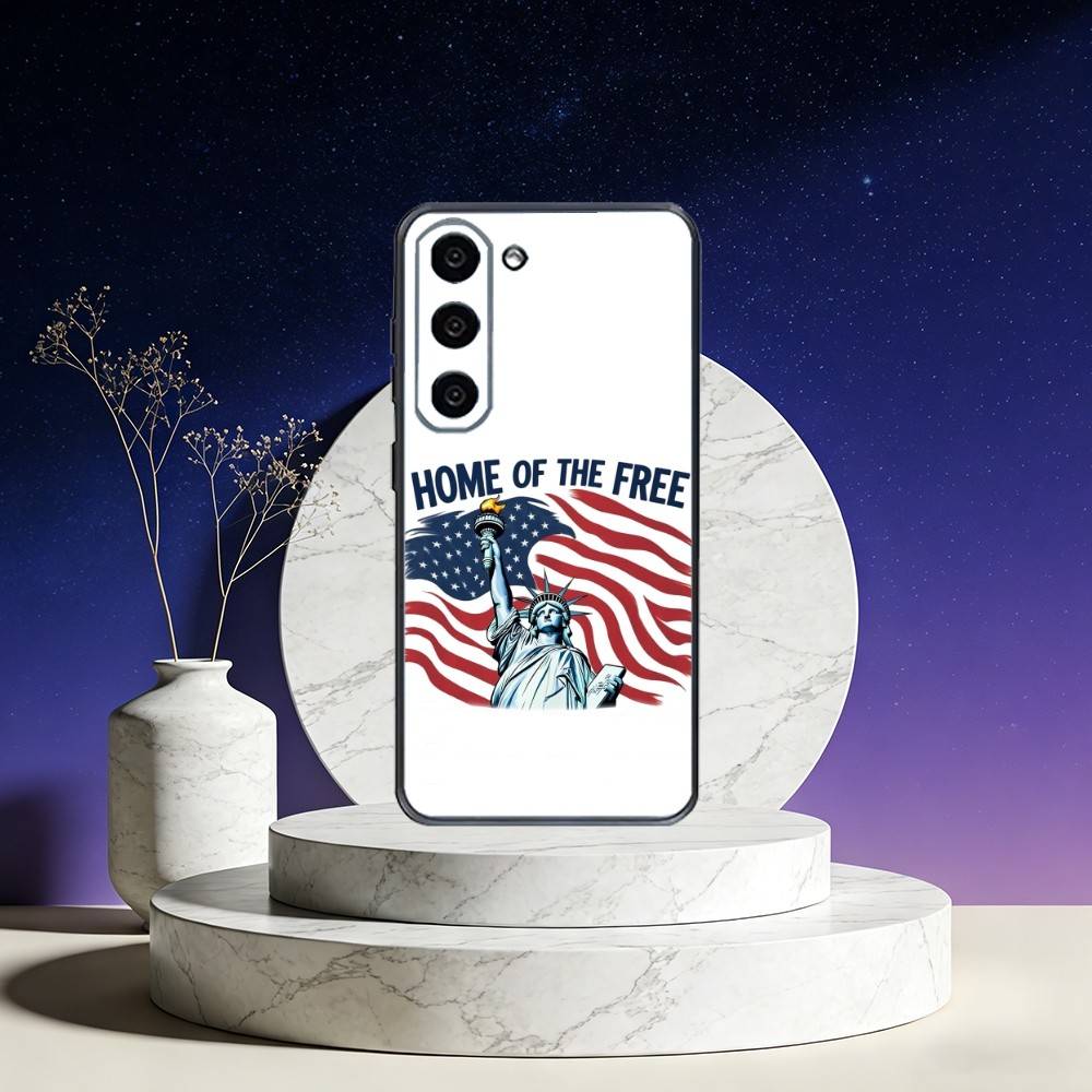 American Flag Phone Case Phone Case For Samsung Galaxy A73,A72,A71,A70,A53,A52,A51,Others Soft Black Cover