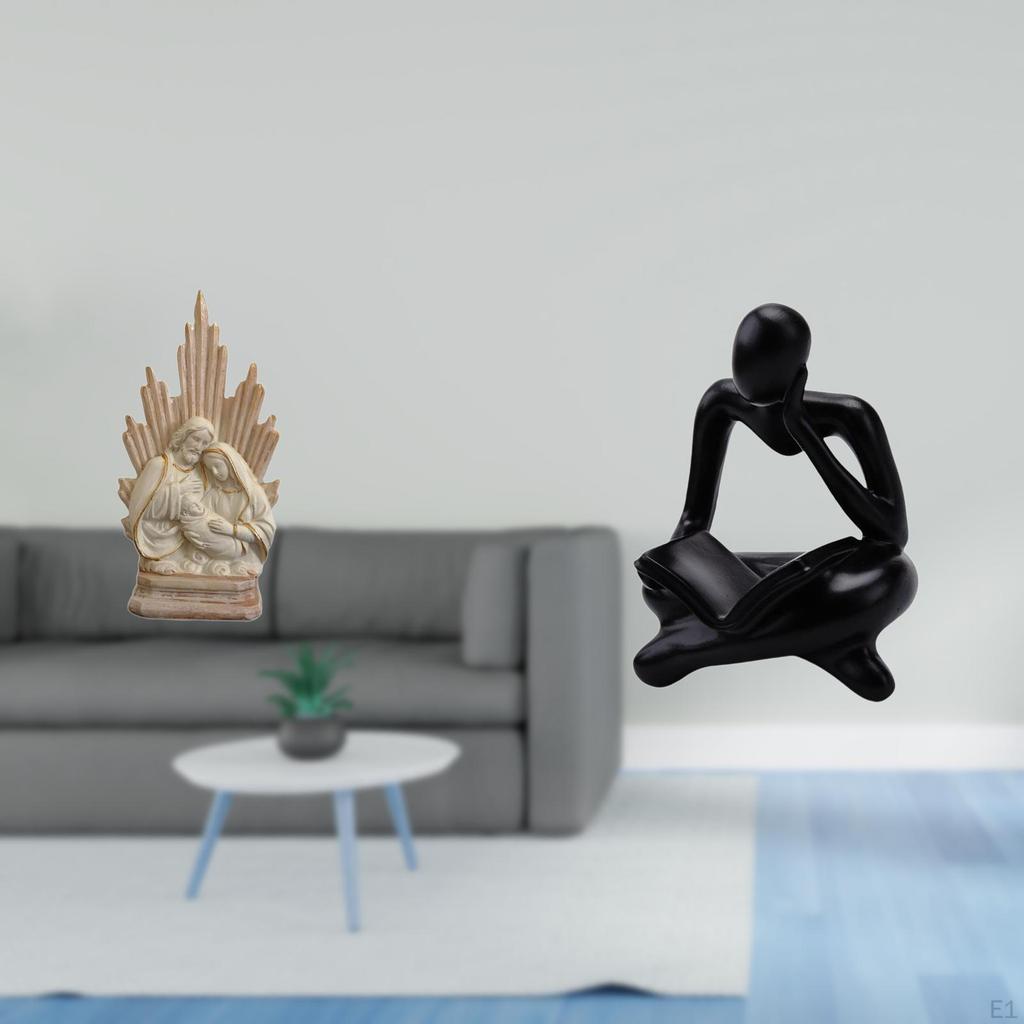 Classic Catholic Resin Thinker Sculpture for Office Tabletop Living Room Shelf Home Decoration Holy
