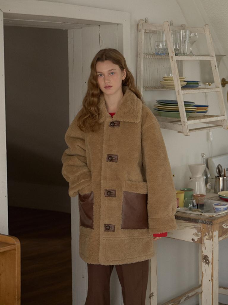 Anoetic Shearling Mustang Coat_Brown