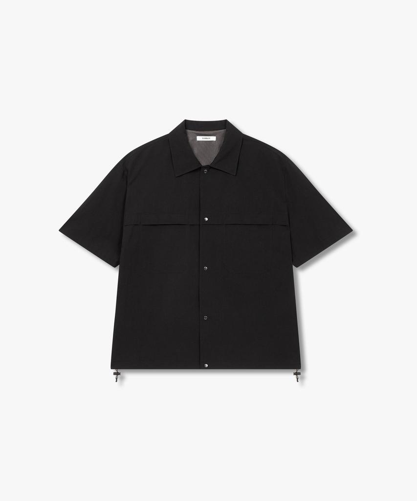 STUDIO TOMBOY [Men] Side String Pocket Short Sleeve Shacket_Black 9156221314
