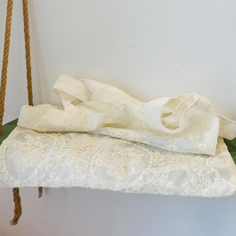 Europäische bestickte Spitzentasche Vintage Organza-Tragetasche Handgefertigte Retro-Tasche für Hochzeit und Freizeit