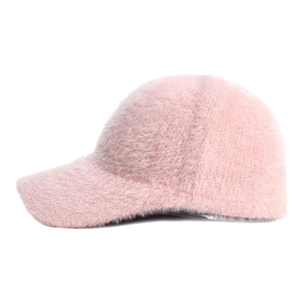Thickening Fluffy Baseball Cap Keep Warm Fluff Hat New Knitted Hat