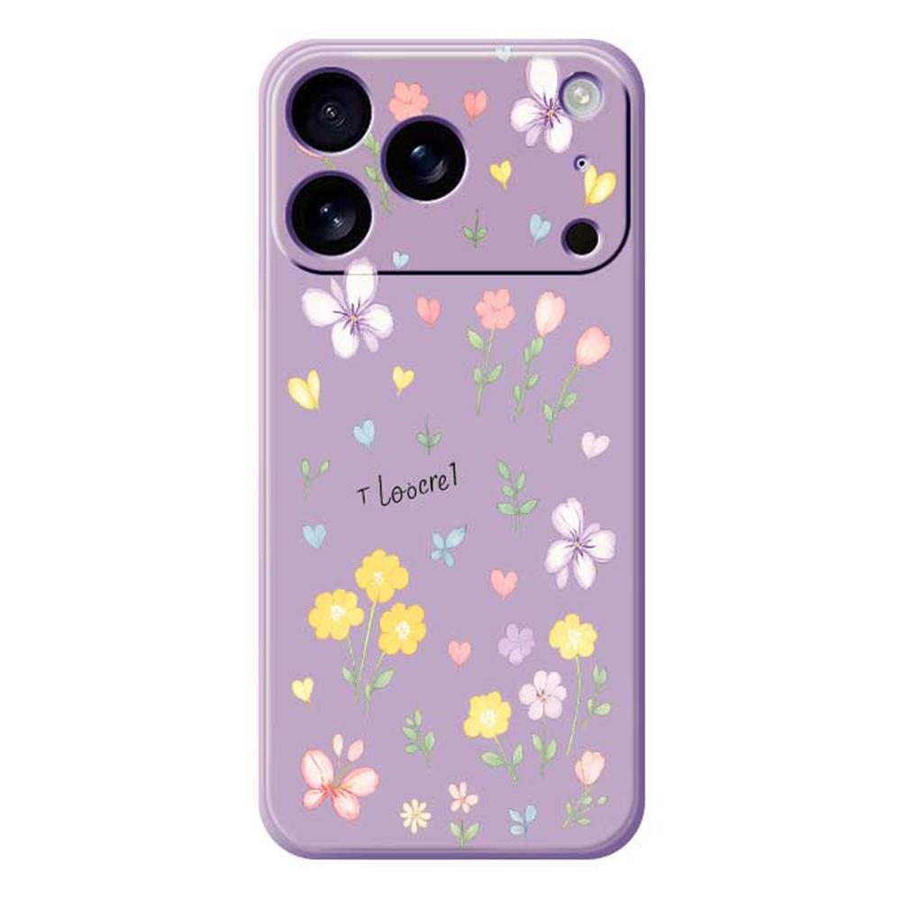For iPhone 17 Pro Max Case Small Flowers Pattern Printing Straight Edge TPU Phone Back Cover