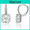 Elegant Silver Color Square Ethnic Crystal Dangle Earrings For Fashionable Women