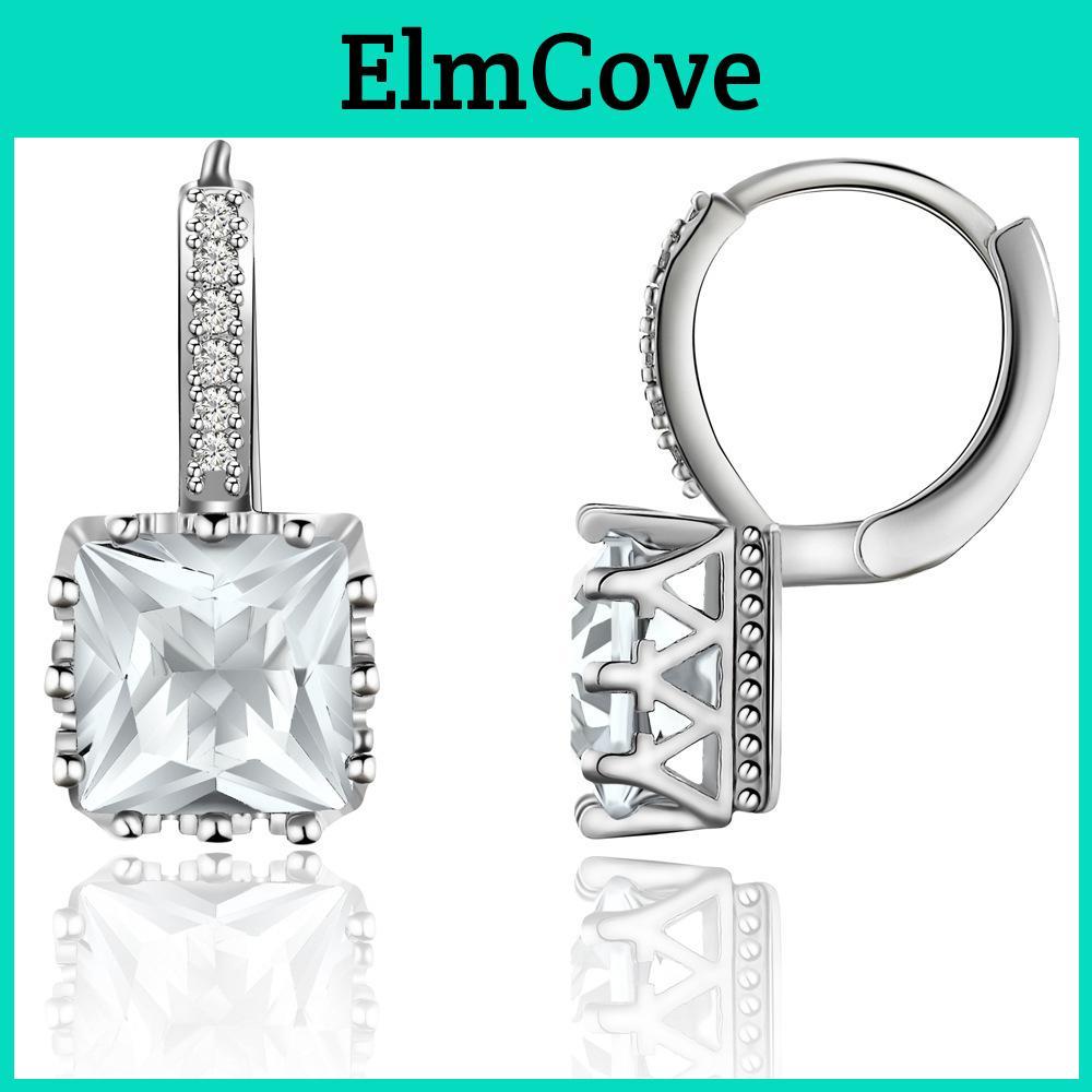 Elegant Silver Color Square Ethnic Crystal Dangle Earrings For Fashionable Women