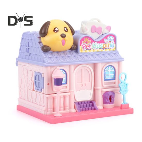 

Сюрприз игрушечный домик для кукольного домика игровой набор двухуровневая мини-вилла кукольный домик строительные игрушки для ролевых игр ролевая игрушка для девочек розовый