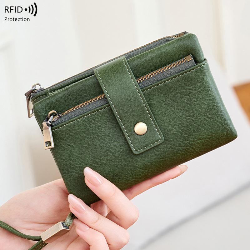 RFID blocking women wallet pu leather large capacity zipper credit card holder purse wallets