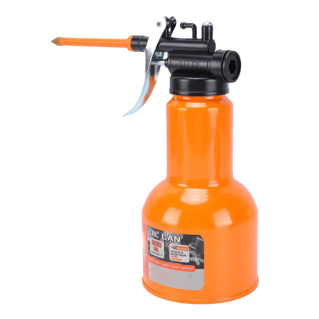 Pump Oiler Can 500ML Manual High Pressure Oil Can with Straight Spout for Car Motorcycle Factory Machinery Maintenance