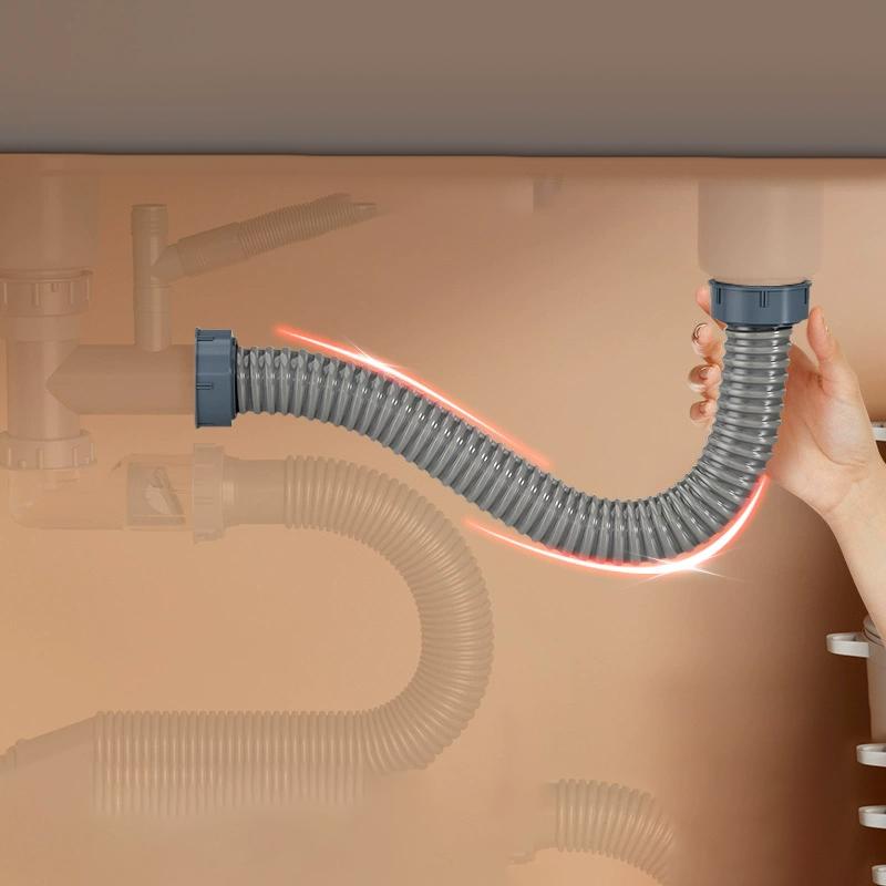 Thickened Kitchen Sink Drain Pipe Garbage Disposal Drain Hose Washing Basin Connecting Pipe Kitchen Drainage Plastic Hose