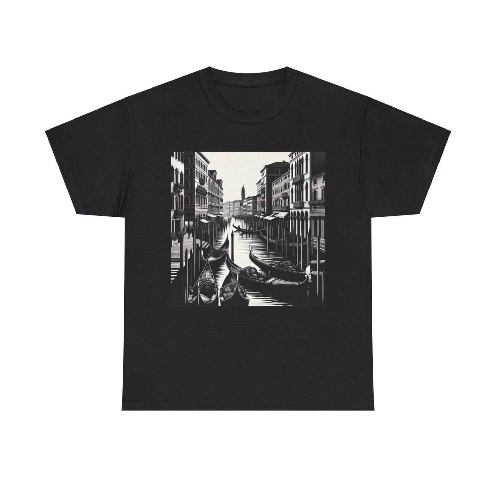 

Unisex Adult T Shirt Venice Canal Gondola Art Deco Elegance Travel Italy Tee S