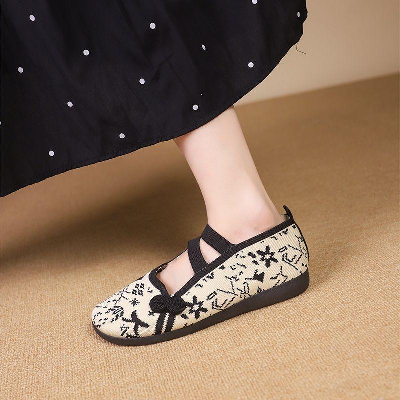 Breathable embroidered shoes, soft soles, retro ancient Hanfu single shoes, lightweight and versatile single shoes, new for summer and autumn 2025