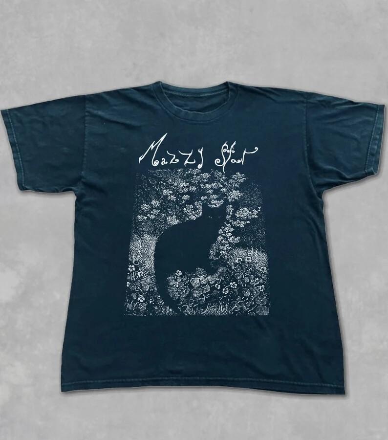 Mazzy Star Cat Tshirt 90s Alternative Rock Hope Sandoval Unisex Tshirt KH9703 XXXL