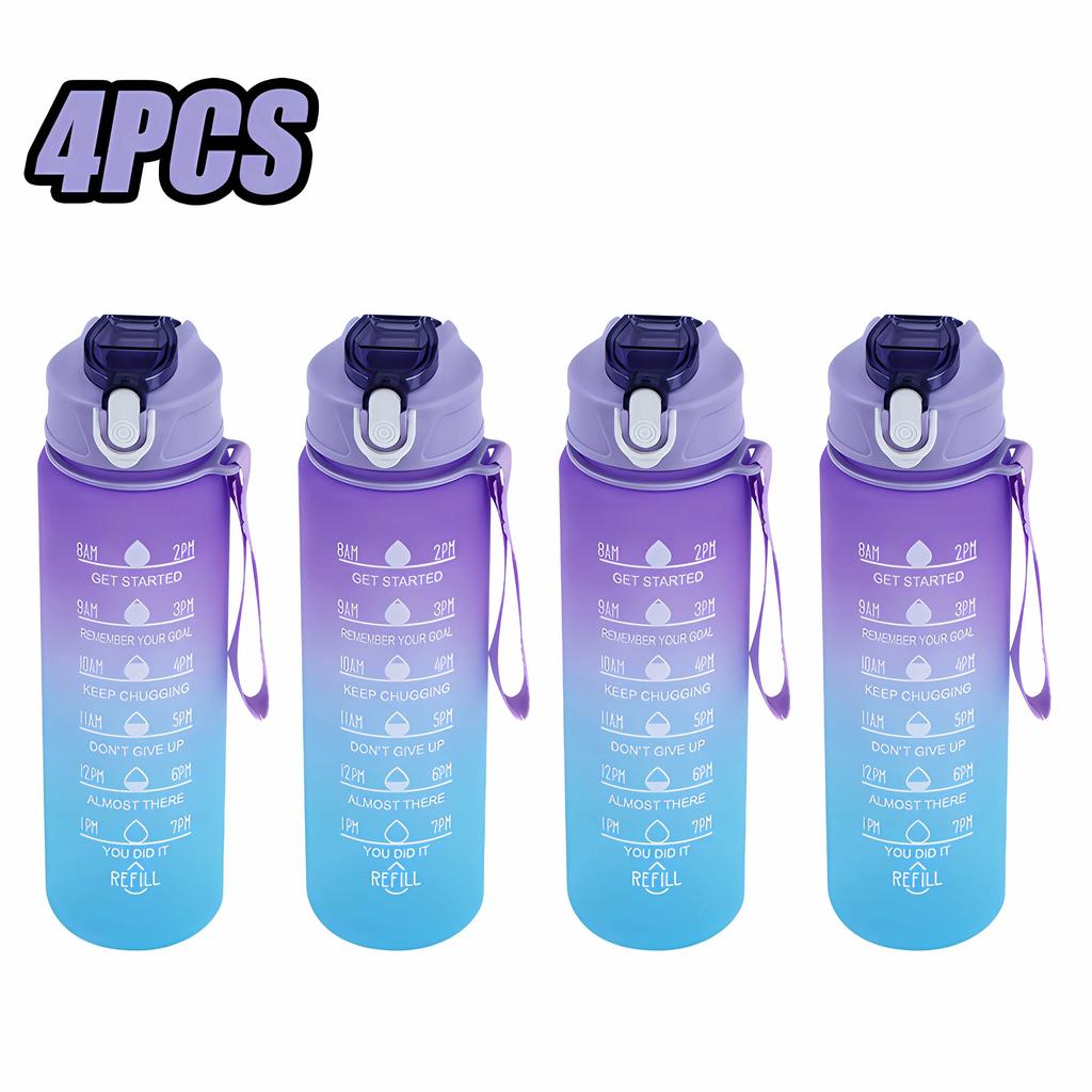 900ML Sports Water Bottle with Time Marker Leak-proof Cup Motivational Portable Water Bottle Sport Fitness BPA Free