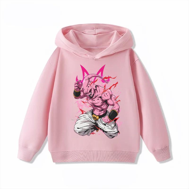 Dragon Ball Majin Buu Street Loose Hooded Sweatshirt - Anime-related Kids' Comfortable Coat for the Digital World