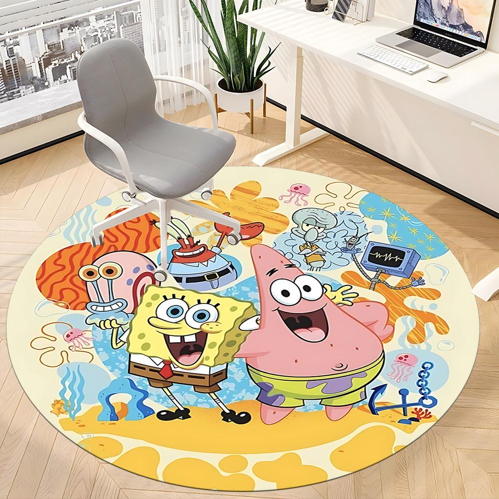 1pc SpongeBob Patrick Office Round Area Rug, Under Office Chairs Bedroom Living Room Home Decor A1022220