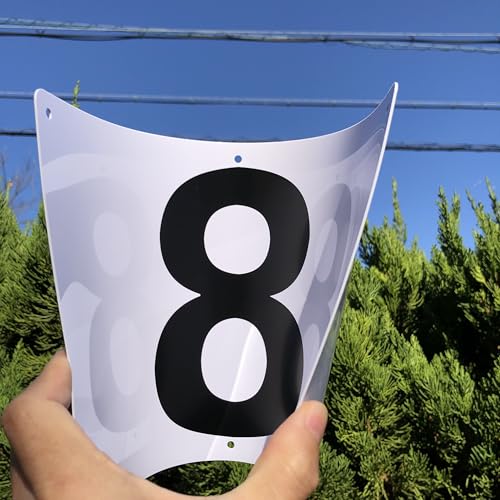 Numbered Sign Plates "1-10" White | 315 x 200mm White PVC Resin Board | Number Display Plates Parking Number Signs for Monthly/Contract Parking | 6 Mo