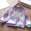Girls Floral Gradient Long Sleeve Sweatshirt Spring Autumn Casual Korean Baby Top