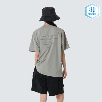 [Snowpeak] Syntech Lettering Short-sleeve T-shirt Fog Gray (S26MUSTS31)