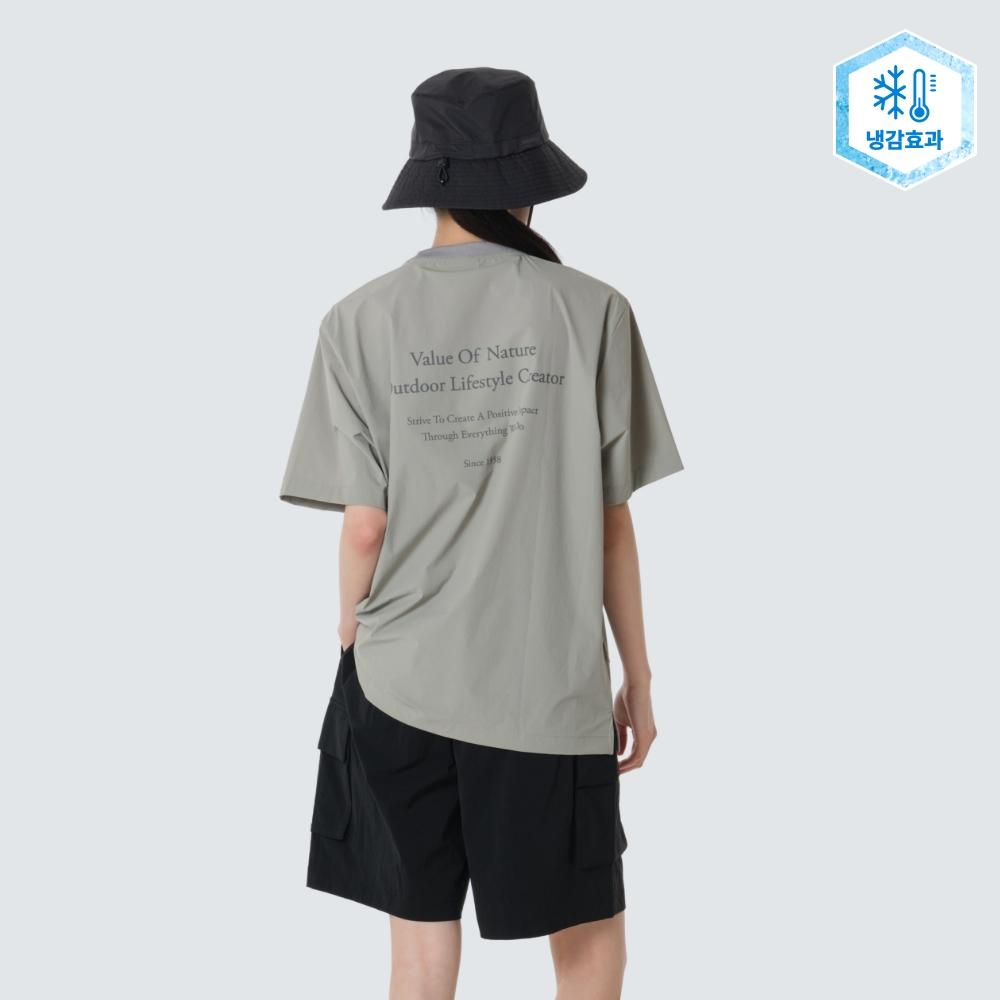 SNOWPEAK Syntech Lettering Short-sleeve T-shirt Fog Gray (S26MUSTS31)