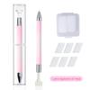 7pcs/Set Reusable Wax Refillable Embroidery Manicure Dotting Tool Nail Art Rhinestone Bead Wax Dotting Pen Otating Glue Point