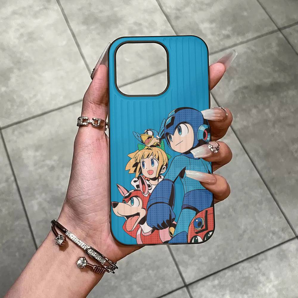 R-Rockman M-Megaman Phone Case For IPhone 17 16 15 11 12 13 14 Pro Max Soft Corrugated Silicone Cover Case iPhone 12 pro