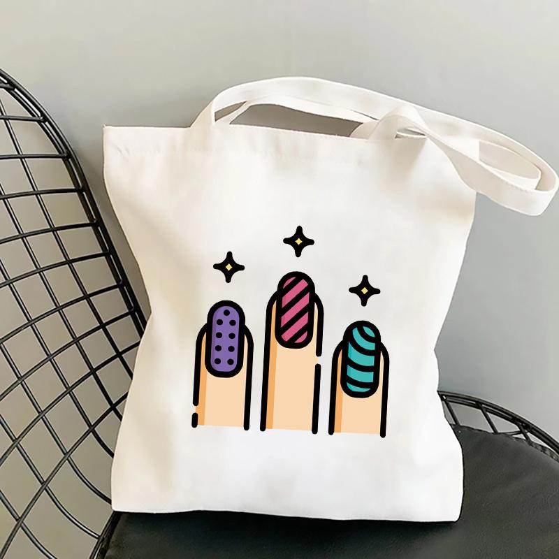 I Do Nail What Is Your Superpower Print Shopper Bag Women Harajuku Book Bag Fashion Large Foldable Shopping Bags Female Tote Bag