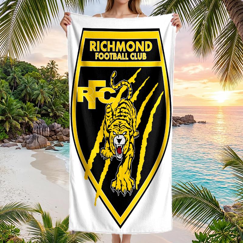 Richmond Tigers Fashion Beach Towel: Ideal for Summer Adventures Soft, Absorbent and Quick Drying Suitable for Swimming and Bathing