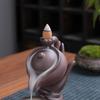 Purple Clay Backflow Incense Burner - Fu Lin Men Sandalwood Agarwood Ceramic Ornament