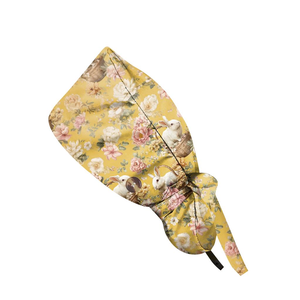 Berretto da lavoro alla moda con stampa, Berretto casual da donna con coda di cavallo, Berretto da lavaggio, Berretto Baotou