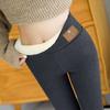 Women's Color Plus Velvet Warm Elastic Leggings High Waist Cotton Pants