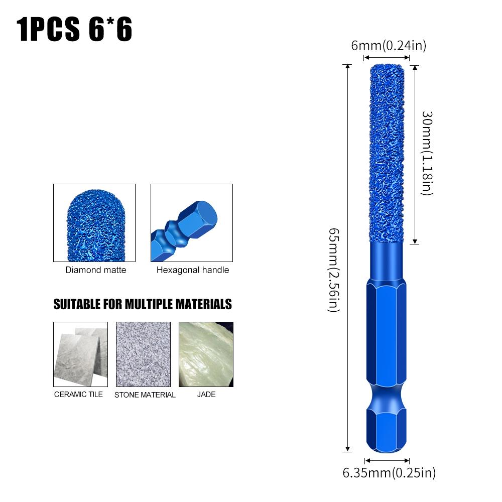 Hexagonal Shank Grinding Head Marble Tile and Stone Grinding Head New Type of Brazing Drilling and Grinding Head