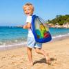 Foldable Mesh Beach Toy Bag for Kids, Toy Storage - Quick Pickup Net Bag for Outdoor Play, Beach, , Travel
