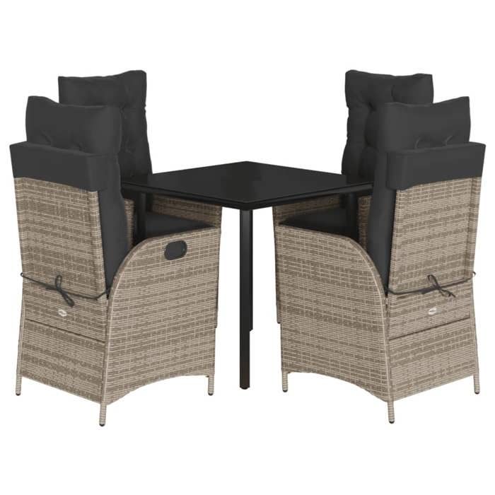 VidaXL Ensemble à Manger de Jardin avec Coussins 5 pcs, Table et Chaise de Terrasse, Meubles de Patio, Mobilier d'Extérieur, 3213226