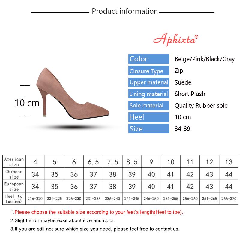Aphixta Shoes Woman Super High Heels Pumps Nude 10cm Thin Heels Wedding Shoes Party Ladies Shoes US Large Size 48 Classic Pumps