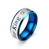 Fashion Couple Rings For Women Exquisite Rhinestones Zirconia Rings Set Simple Men Stainless Steel Rings Wedding Band Jewelry