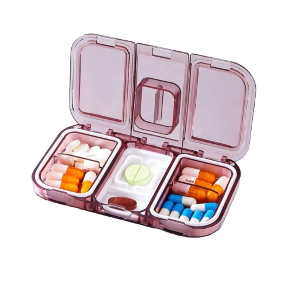 

Silica Gel Sealed Mini Pill Box Rectangular Weekly Pill Case Multi Grid Split Package рожевий