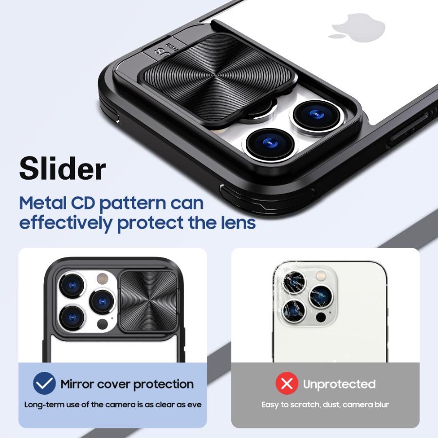 Slide Camera Lens Protector Armor Case For For Iphone 15 14 11 12 13 Pro Max Plus Bumper Shockproof Clear Hard PC Acrylic Back Cover