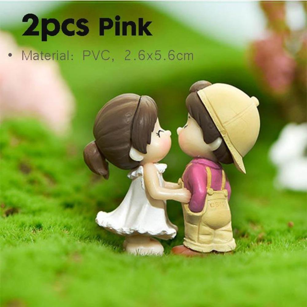 New Lovers Figures Couple Miniature Home Decor People Boy Girl Model Princess Fairy Gnome Valentine's Day Gift Dollhouse