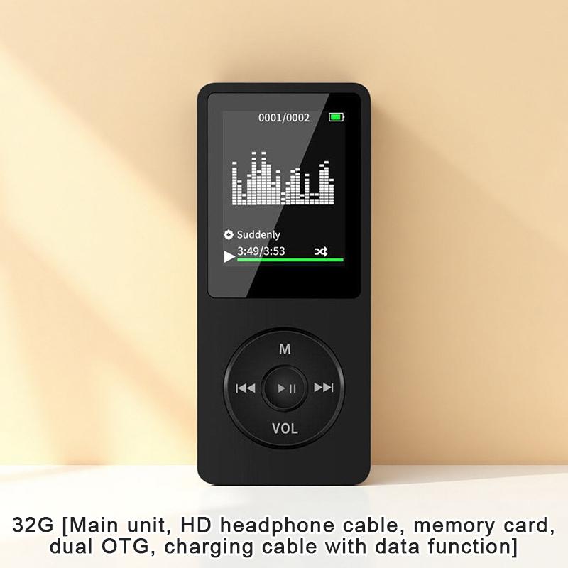 Bluetooth MP4 Music Player Compact Walkman Support TF Card Insertion for Daily English Listening Reading Entertainment