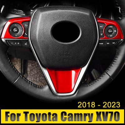 ABS Car Steering Wheel Button Panel Trim Case Cover Stickers Accessories For Toyota Camry 70 XV70 2018 2022