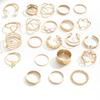 Butterfly Heart Adjustable 22-Piece Multi-Joint Ring Set for Women