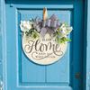 Sign Welcome Farm Outdoor Yard Decor With Artificial Flowers And Butterfly Bow