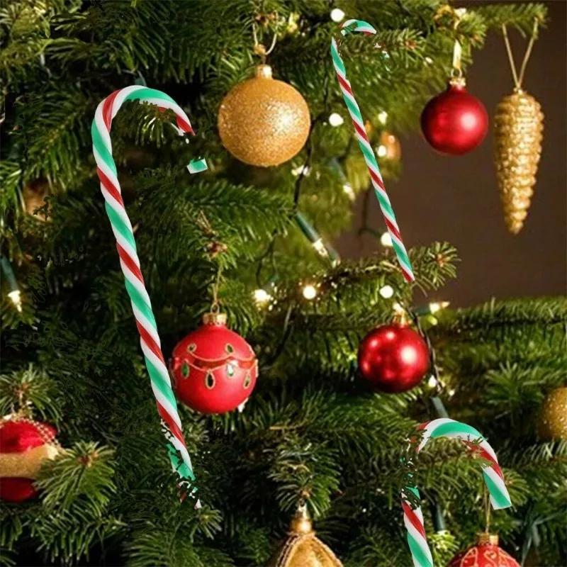Bastones de Caramelo Navideños al por Mayor Colgantes Acrílico Torcido Muleta para Adornos de Árbol de Navidad Fiesta de Año Nuevo Decoración del Hogar