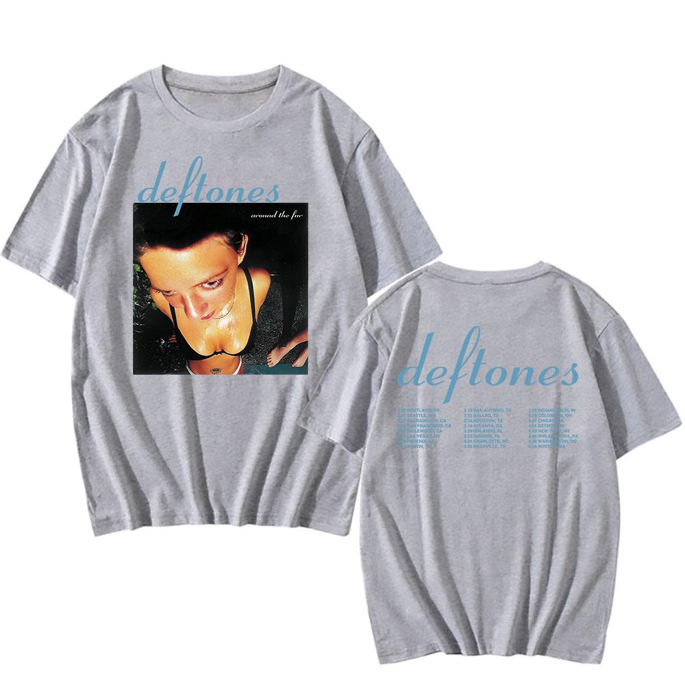 

Футболка Deftones Tour 2025 Футболки з графікою альбому Around The Fur Бавовняна літня футболка з коротким рукавом Модні футболки хіп-хоп гурту L сірий колір