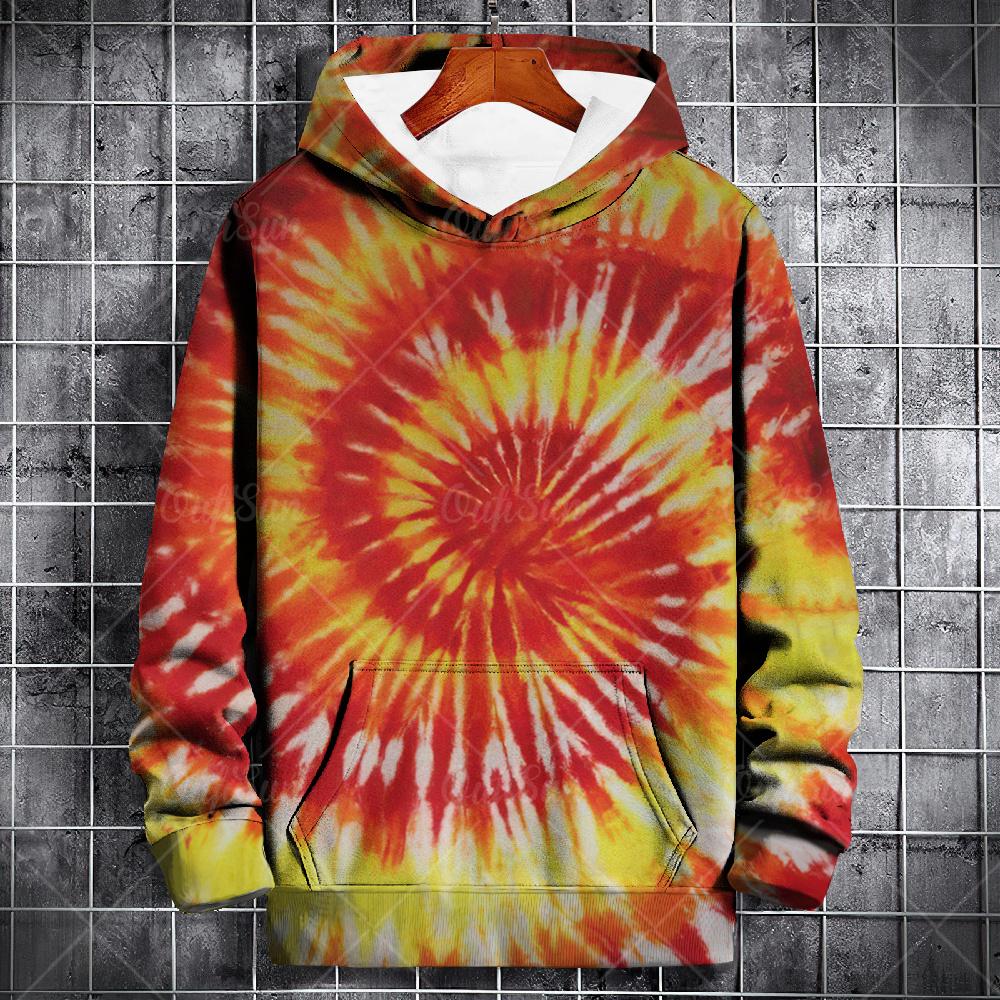 Men's Hoodie  Tie Dye Print Sweatshirts For Men Casual Hooded Shirt Y2k Hoodies Pullover Clothes Harajuku Top Men's Clothing