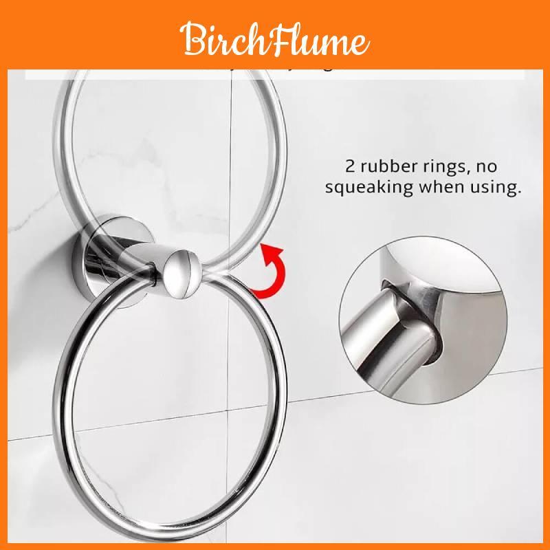 Anel Porta-Toalhas Elegante de Aço Inoxidável Para Banheiro Com Acabamento Fosco Elegante e Design Sem Furo