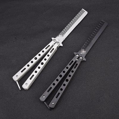 Butterfly Combs Stainless Steel Folding Training Practice Combs Hair Styling Tools For Sport Outdoor Use